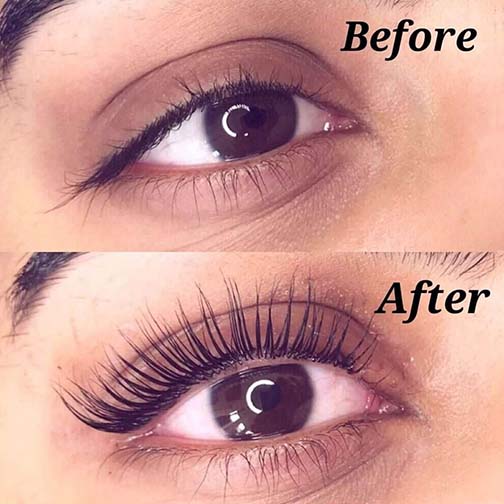 LVL Lash Lift before & after