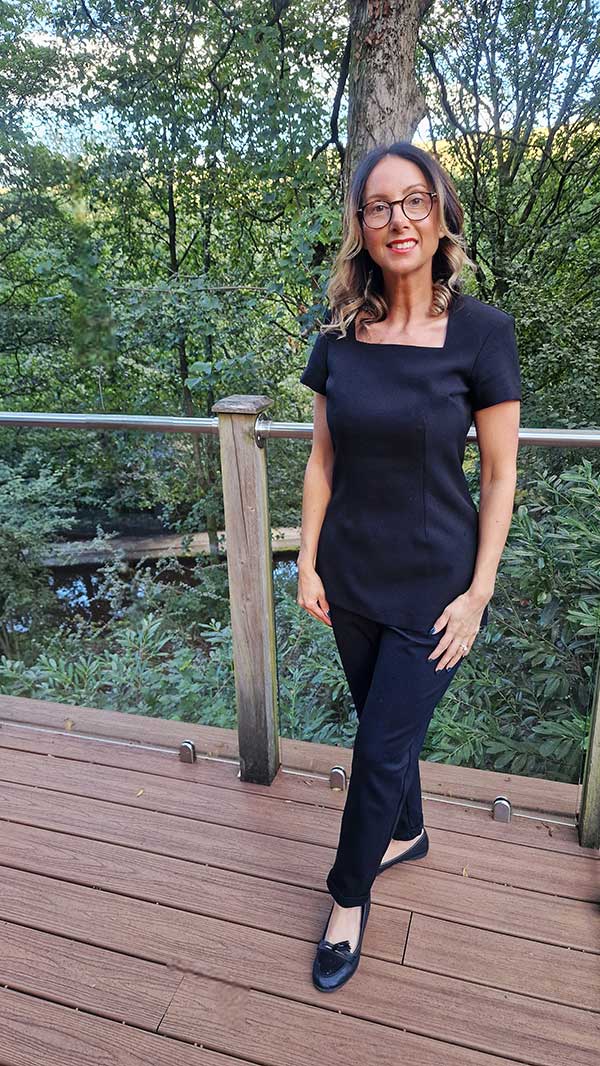 Beauty & Holistic Therapist stood outside Hillcrest Holiday Homes Beauty & Holistic Therapist stood outside Hillcrest Holiday Homes